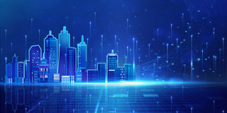 蓝色科技城市GIF动态图科技城市背景